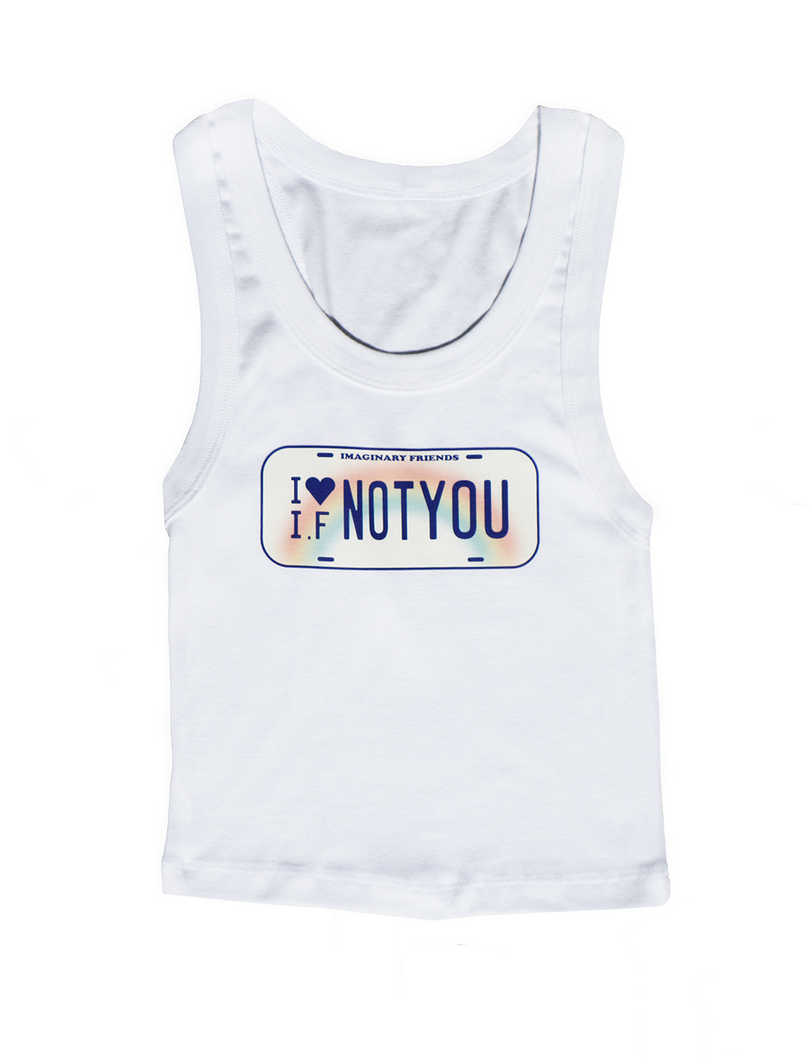 white license plate baby tank